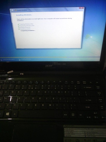 cara instal windows 7 laptop acer aspire